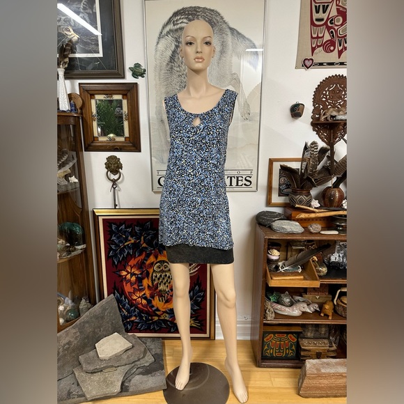 Blue, Black, & Yellow All-Over Patterned Tank Top - Picture 3 of 9